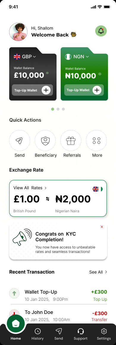BroadMoney — Dashboard, before and after