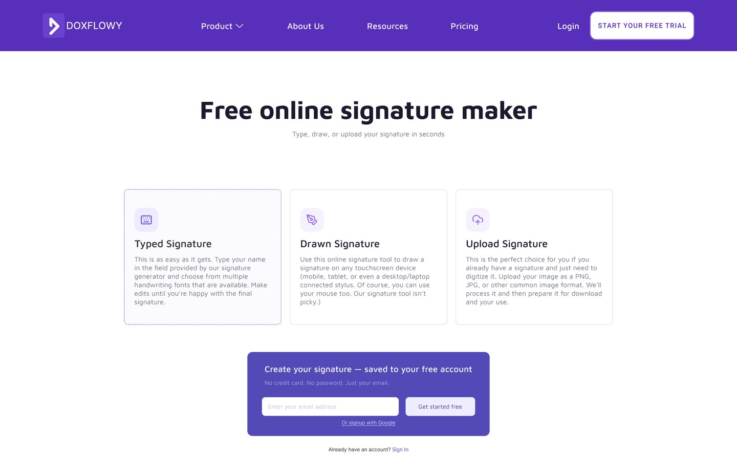 Doxflowy — E-signature