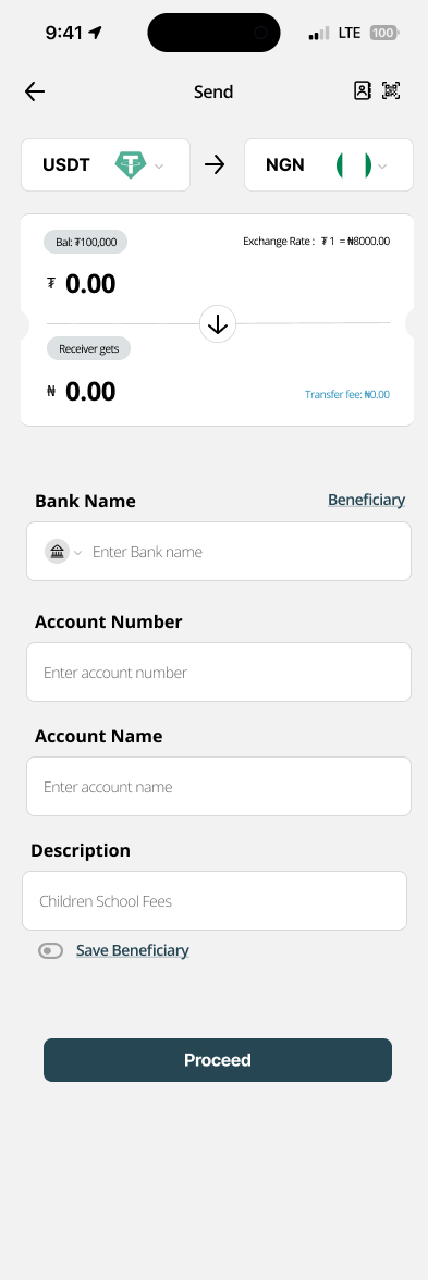 Help2Pay — Send and confirm