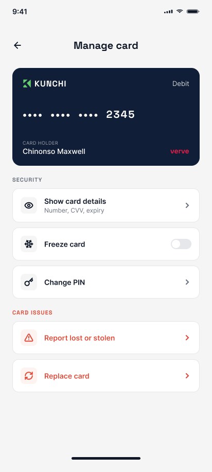 Kunchi MFB — Cards and loans