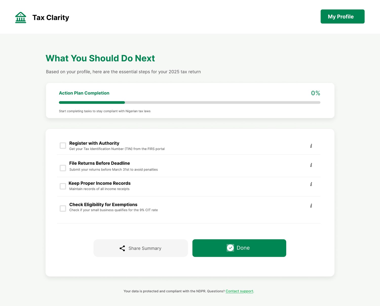 Tax Clarity — Your personal summary