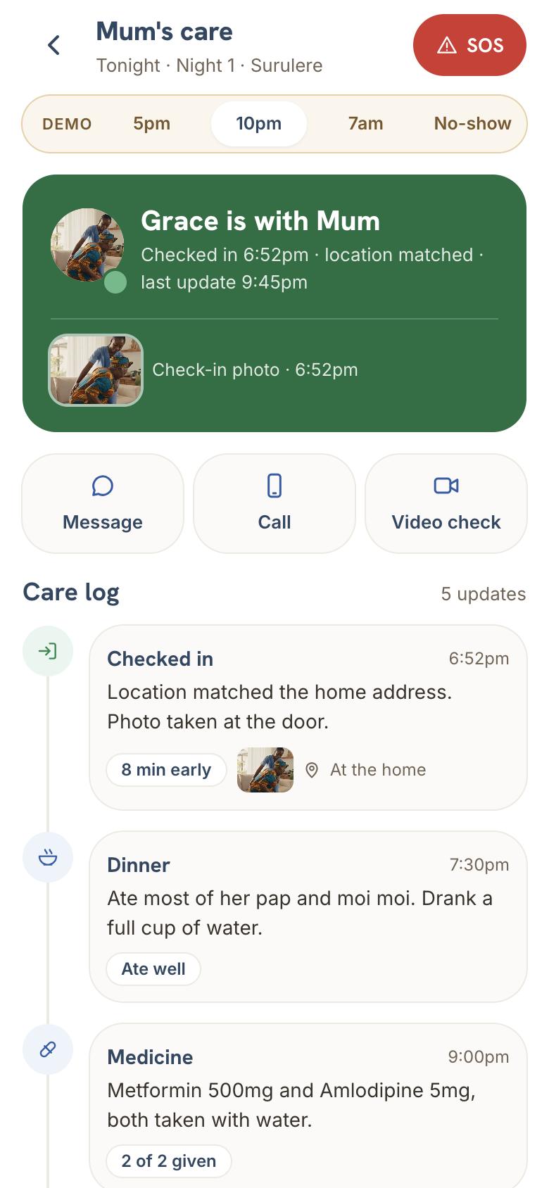 WeCare — During care